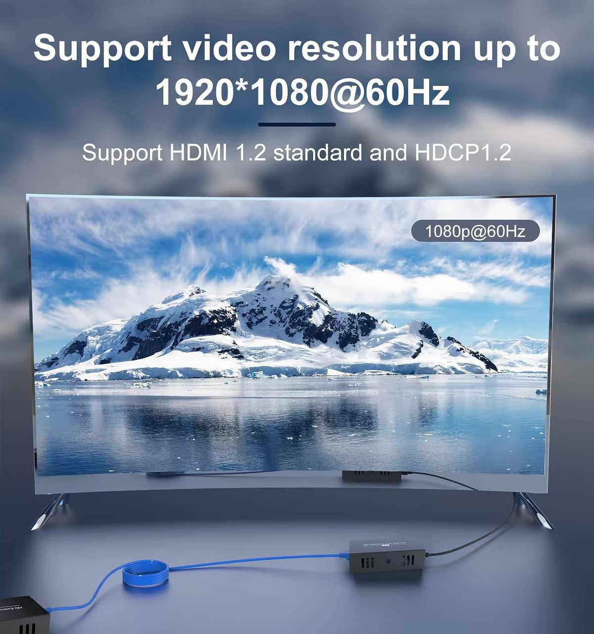 HDMI Extender Converter 1080P Over Cat5e/Cat6/Cat7 50m/164ft Uncompressed HDMI Ethernet Extender Adapter, One to Many, One to One, Receiver and Sender